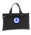 Black Masonic Tote Bag for Freemasons - Blue and White Round Classic Logo compass and square