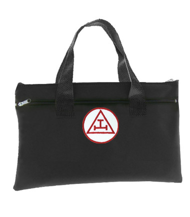  Royal Arch Black Masonic Tote Bag for Freemasons - Red and White Round Classic Triple Tau Icon..