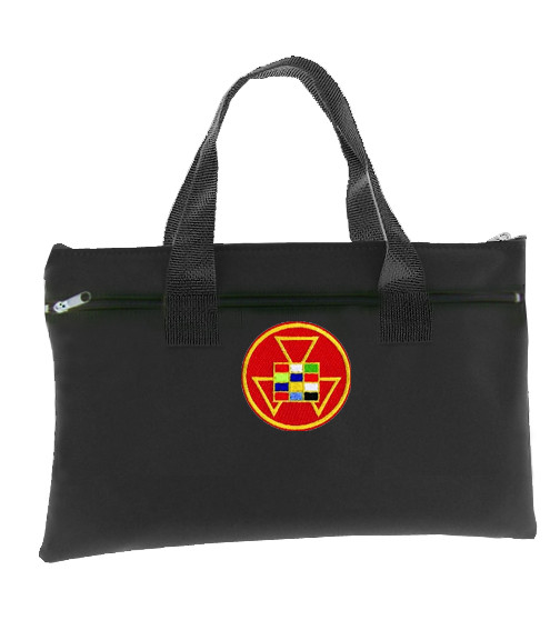 Past High Priest Black Masonic Tote Bag for Freemasons - Colorful Classic  Icon on Red Background