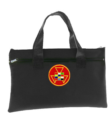 Past High Priest Black Masonic Tote Bag for Freemasons - Colorful Classic Icon on Red Background