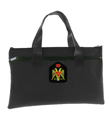  Tote Bag Scottish Rite Wings Down 33rd Degree - Black Masonic Tote bag for Freemasons - Classic Double Headed Crowned Eagle