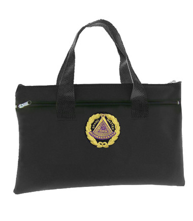 Black Grand Master Masonic Tote Bag for Freemasons - Blue and White Round Classic Logo