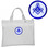 masonic gifts  White Masonic Tote Bag for Freemasons - Blue and White Round Classic Logo