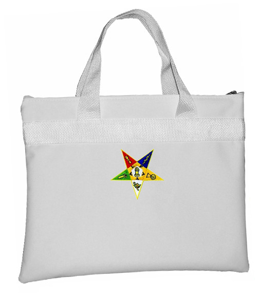 White OES Tote Bag for Order of the Eastern Star - Colorful
