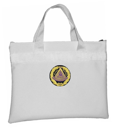 White Grand Master Masonic Tote Bag for Freemasons - Blue and White Round Classic Logo