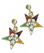 order of the eastern star earrings set OES Dangling Earrings with Order of the Eastern Star Symbolism - One Pair. Great O.E.S Gifts
