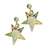 OES Dangling Earrings with Order of the Eastern Star Symbolism - One Pair. Great O.E.S Gift.