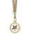 OES Round Gold Color Rimmed Classic Style Pendant with Order of the Eastern Star Symbolism - Includes Chain Necklace