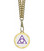 Circle of Perfection Masonic Round Gold Color Rimmed Classic Style Pendant with Standard Symbolism - Includes Chain Necklace