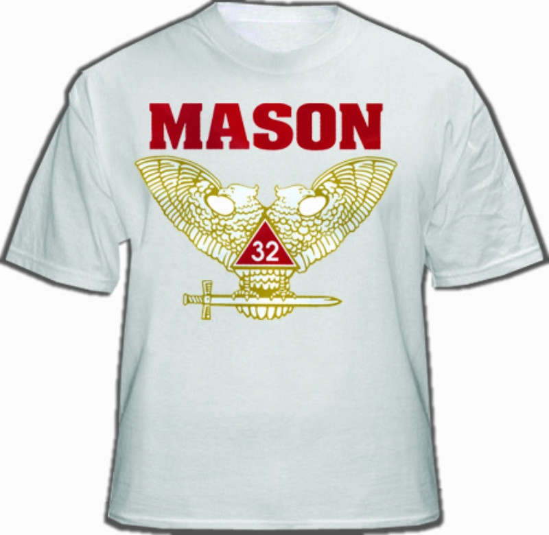 Masonic Shirt - Scottish Rite (White) 32nd Degree Freemasons. Colored