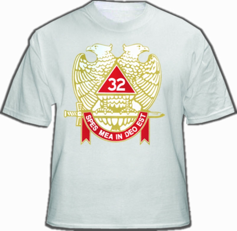 32nd Degree Embroidered Masonic Mens Poplin Button Down Dress Shirt
