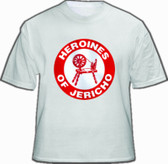 Heroines of Jericho White T-Shirt For Freemasons - Red Centered Classic Logo. Masonic Merchandise and gifts.