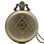 masonic pocket watch for sale bronze tone with compass and square for freemasons