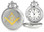 Freemason Pocket Watches - Duo-tone Steel and Gold Color Emblem / Mason Square ad Compass Design - Masonic Quartz Watches. Masonic Gifts.