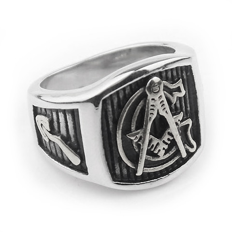 Freemason Ring / Mason Rings Cheap - Steel G Masonic Ring Emblem on ...