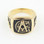 gold masonic rings for sale Freemason Ring / Mason Ring - Gold Plated Steel G Masonic Ring Emblem on Pinstripes - Masonic Rings for Sale