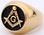 Gold Plated Freemason Rings / Masonic Ring better than ebay - Chiseled Enamel and Steel Band for Masons. Masonic ring for sale