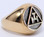 Gold Freemason Royal Arch Symbol Ring - Triple Tau Chiseled Face Masonic Rings for sale.