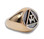 Gold Tone Stainless Steel - Freemason Royal Arch Symbol Ring - Triple Tau Chiseled Face Masonic Rings for sale.