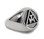 Silver Tone Stainless Steel - Freemason Royal Arch Symbol Ring - Triple Tau Chiseled Face Masonic Rings for sale