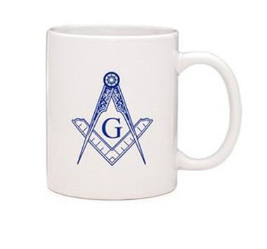 freemason gift mug - Masonic Mug with Square & Compass imprint - White Ceramic 11oz  Coffee Mug