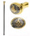 Freemason's Walking Cane (36.25") - Elegant Top Design with Gold and Black Tone Masonic Symbolism. Masonic Regalia Gifts