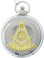 masonic pocket watches Masonic Past Master Pocket Watch - Duo-tone Steel and Gold Color Emblem / Mason Square and Compass Design - Masonic Quartz Watches