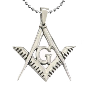  Freemason Pendant - Stainless Steel - Sleek and Shiny Classic Masonic Square and Compass Symbol