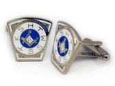 Masonic Cufflinks - Steel Masonic Keystone Standard Cufflinks For Freemasons - Mark Master. Freemason Regalia Merchandise for the Lodge - Silver Tone