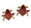 Mason Cufflinks - Red Masonic Emblem on Gold Color with Standard Freemasons Symbol. Freemason Regalia Merchandise for Masonic Lodge