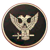 Masonic Car Decal Emblem / Scottish Rite 32nd Degree Scottish Wings Up Bald eagles with black background for Freemasons