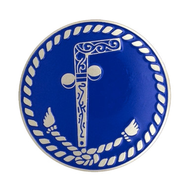 Masonic Tubal Cain Adhesive Car Decal - Blue Solid Back Car Bumper Emblem for Freemasons