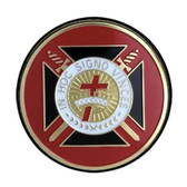 Freemasons Car Emblem / Knights of Templar Cross - In Hoc Signo Vinces symbol with Red background. Masonic Car Bumper Decal. 