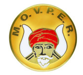 Freemason Car Emblem - Grotto / M.O.V.P.E.R symbol with yellow background Masonic - back adhesive sticker