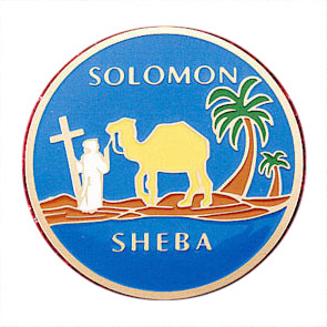 Freemasons Car Emblem / Solomon Sheba - Queen of the South symbolism. Masonic car bumper decal with blue background for Freemasons