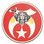 Freemasons Car Emblem / Masonic Shriners symbol. Freemasons car bumper decal with red background for Freemasons