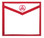 Masonic Royal Arch White and Red Duck Cloth Apron For Freemasons - Triple Tau Standard Red logo. Masonic Lodge Regalia and Apparel Merchandise. Masonic aprons for sale