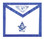 Masonic Lodge Regalia - International Mason Key - Masonic Blue Lodge White and Blue Duck Cloth Apron For Freemasons - Key, Compass and Square logo with all seeing eye at top. Masonic Apparel Merchandise.