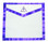 Cryptic Mason Right Break - Masonic Lodge White and Purple Duck Cloth Apron For Freemasons - Royal and Select Cryptic Trowel Icon with right break on top. Masonic Lodge Regalia and Apparel Merchandise.