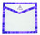 Cryptic Mason Left Break - Masonic Lodge White and Purple Duck Cloth Apron For Freemasons - Royal and Select Cryptic Trowel Icon with left break on top. Masonic Lodge Regalia and Apparel Merchandise.