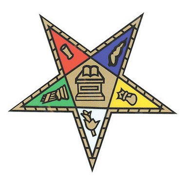 Order of the Eastern Star Car Sticker Decal - Masonic Car Emblem for OES with colorful cut out star.