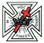 Masonic Knights of Templar Car Window Sticker Decal - Masonic Car Emblem with black logo and red cross.