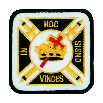 In Hoc Signo Vinces Crusader 1x3 5/8 Black/red Hook back  patch 