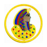 D.O.I. Masonic Patch - Classic colorful symbol on round surface for Freemasons. Daughters of Isis Ancient Egyptian Mythology