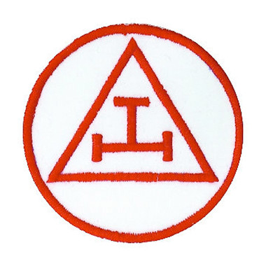 Red Royal Arch Patch for Freemasons - Classic Triple Tau Symbolism for Freemasons