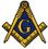masonic patches - Golden Masonic Cut Out Shaped Patch For Freemasons - Blue and Gold