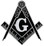Black and white freemason symbol compass and square Cut Out Shaped Iron on Patch masonic