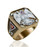 Scottish Rite Freemason Ring / Thick Masonic Ring- 32nd Degree Scottish Rite Mason Symbol Logo with Gold Tone Band 