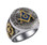 Blue Lodge - Duo-Tone Gold Icons and Silver Color Steel Band. Freemason Ring with Blue Mason Symbol - Free and Accepted Masons - Masonic Rings for sale - Freemason Jewelry	