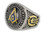 Masonic Rings for sale - Duo-tone Free and Accepted Mason ring with steel band